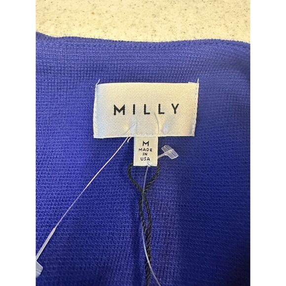 MILLY M Royal Blue/Black Sleeveless Wool Blend Sheath Dress PONTE $395.00 A16 - Picture 6 of 9